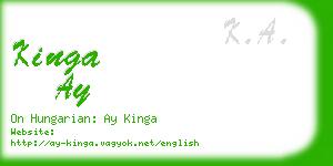 kinga ay business card